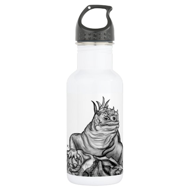 Drache auf dem Felsen Edelstahlflasche (Vorderseite)