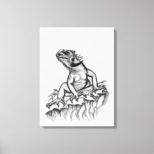 Drache auf dem Felsen Leinwanddruck