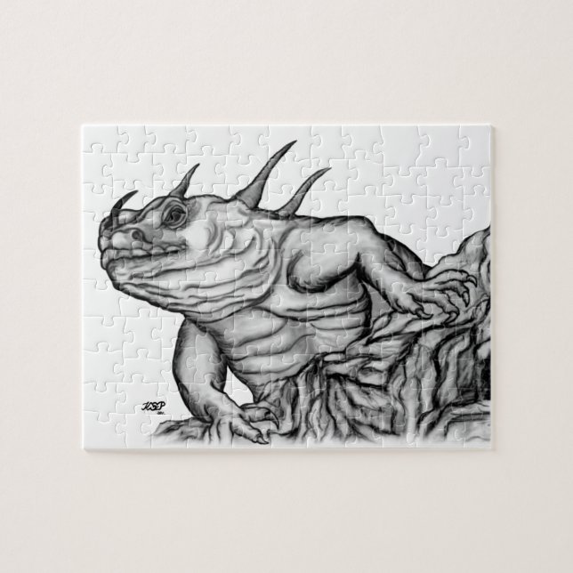 Drache auf dem Felsen Puzzle (Horizontal)