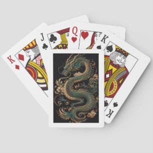 Drache auf Pastellpapier Fantasy-Orientalischer Spielkarten
