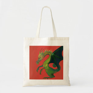 Drache auf Rot Tragetasche