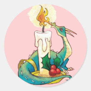 Drache-Aufkleber der Kinder Weihnachts Runder Aufkleber