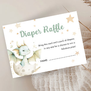 Drache Baby Shower Süße grüne Windel Tombola Begleitkarte