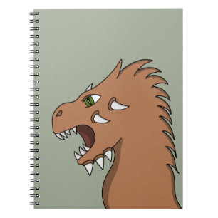 Drache bereitet sich auf Feueratmung vor Notizblock