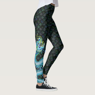 Drache-Boot Legging großer blauer Drache Leggings