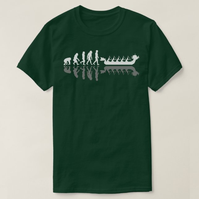 Drache Boot Rennteam Evolution mit Schatten T-Shirt (Design vorne)