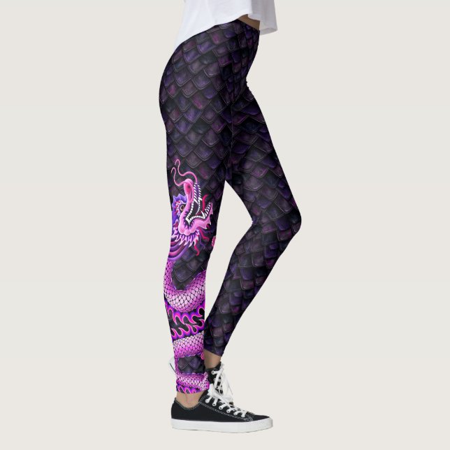 Drache-Boots-Leggings-großer rosa Drache Leggings (Rechts)