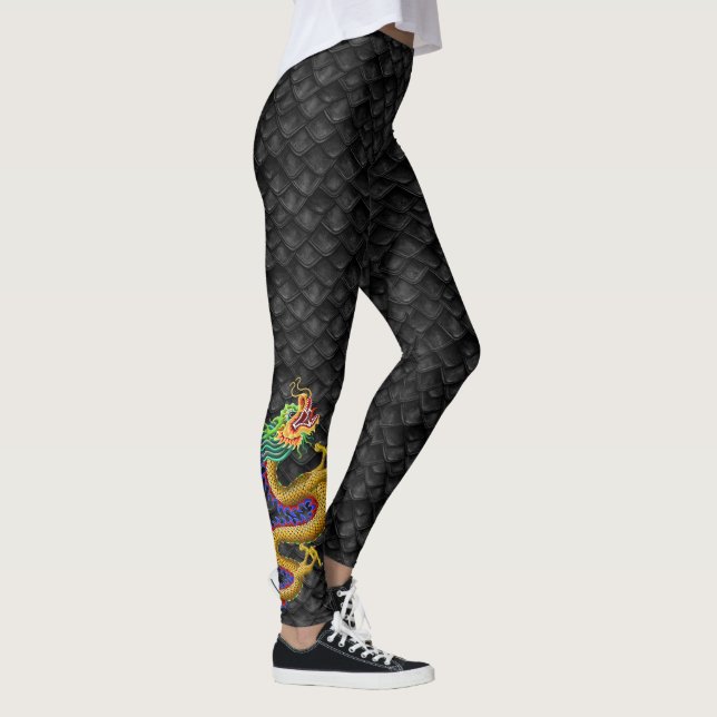 Drache-Boots-Leggings-kleiner Golddrache Leggings (Rechts)