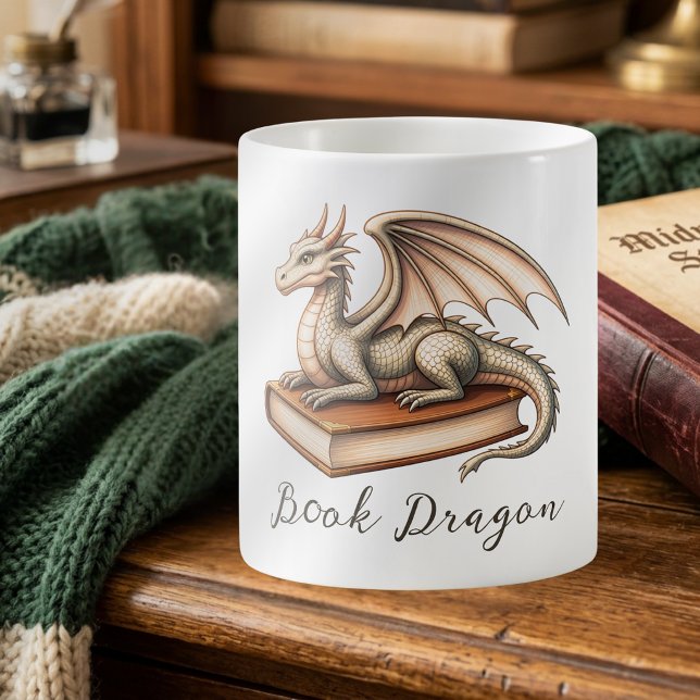Drache Buch Fantasy Leser-Geschenk Kaffeetasse (Von Creator hochgeladen)