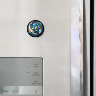 Drache Büchernarr, Mondlicht-Leset-Shirt Magnet