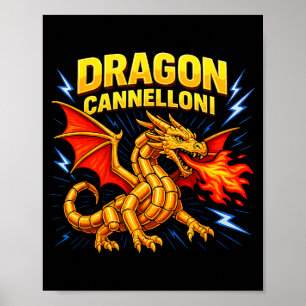 Drache Cannelloni Lustiges Italienisches Essen Pun Poster