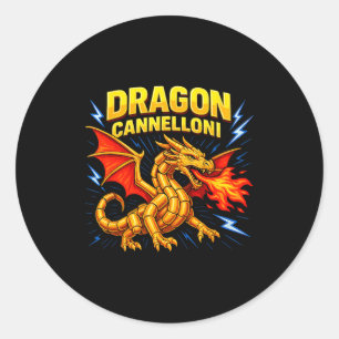 Drache Cannelloni Lustiges Italienisches Essen Pun Runder Aufkleber