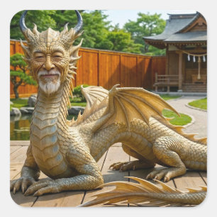 Drache der Balance Quadratischer Aufkleber