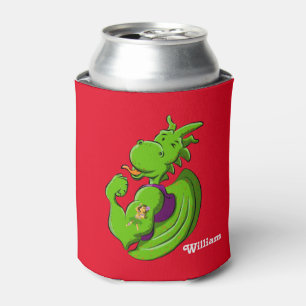 Drache, der Bizeps biegt Dosenkühler