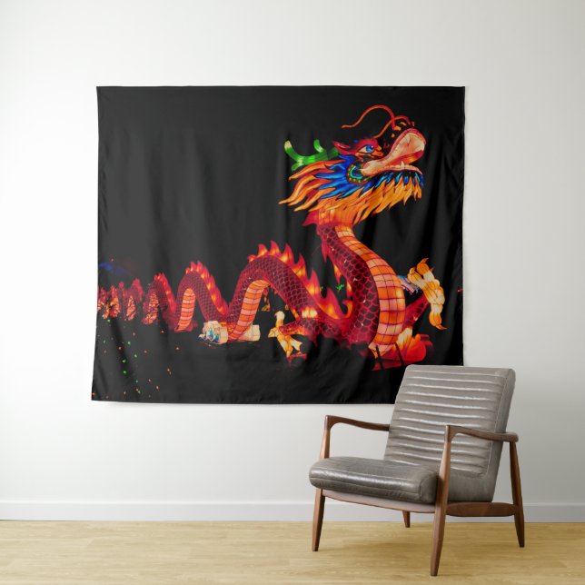 Drache der glühenden Chinesischen Parade Wandteppich (Beispiel (Horizontal))