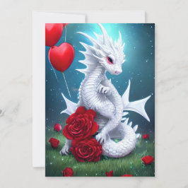 Drache der Liebe White Valentine Feiertagskarte