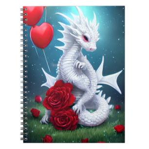 Drache der Liebe White Valentine Notizblock