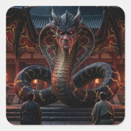 Drache der Macht Quadratischer Aufkleber