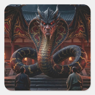 Drache der Macht Quadratischer Aufkleber
