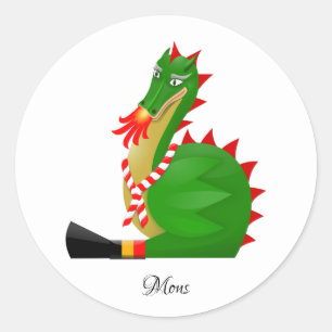 Drache der Stadt Mons, Belgien Runder Aufkleber