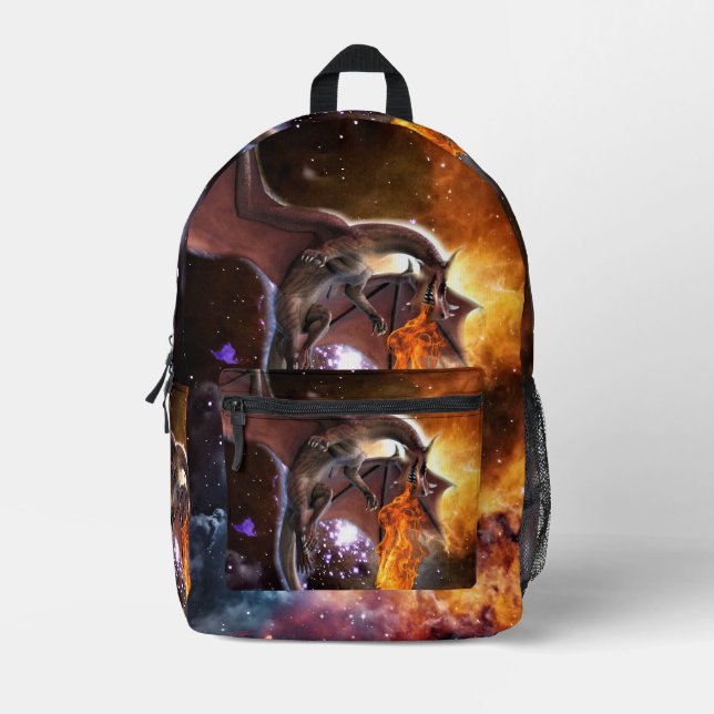 Drache der Sternengalaxie  Bedruckter Rucksack (Vorderseite)