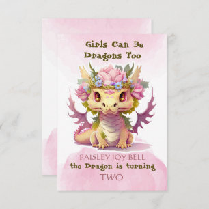 Drache der zwei Jahre alten Girl Einladung