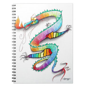 DRACHE DES FARBFILM-FIRE-BREATHING NOTIZBLOCK