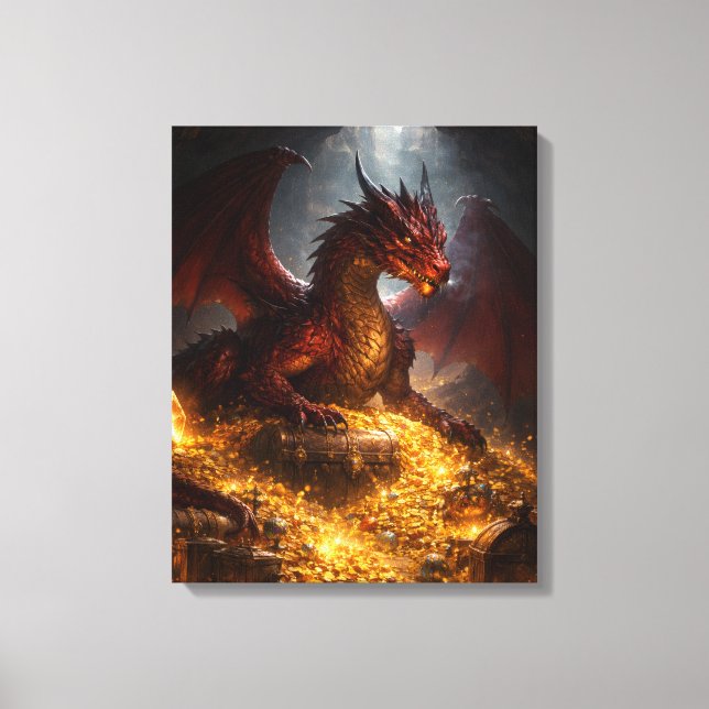 Drache des versteckten Schatzes Leinwanddruck (Vorderseite)