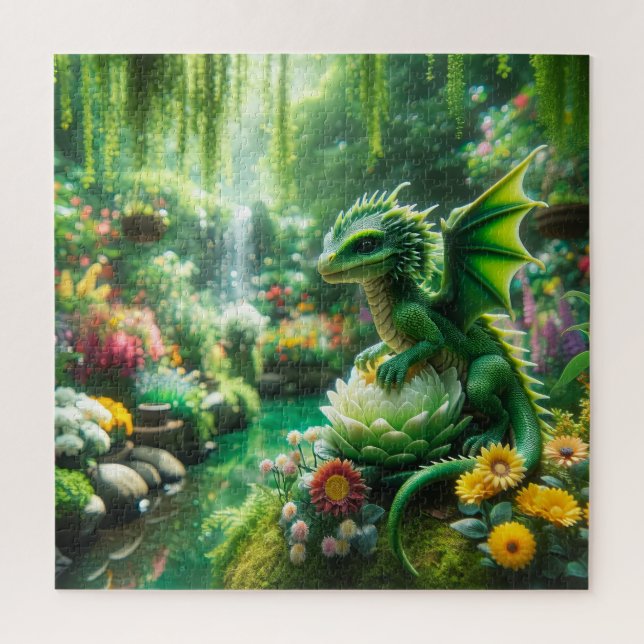 Drache des verzauberten Gartens Puzzle (Vertikal)