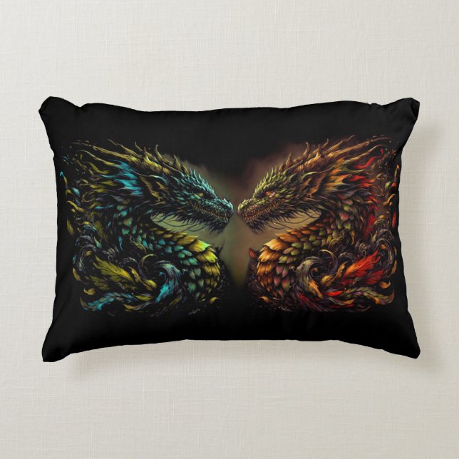 Drache Dualität Dekokissen (Vorderseite)