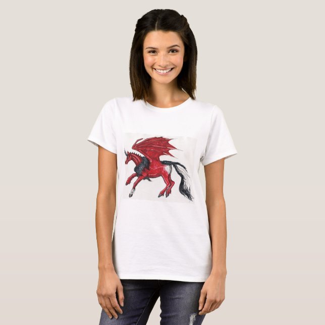Drache-Einhorn T-Shirt (Vorne ganz)