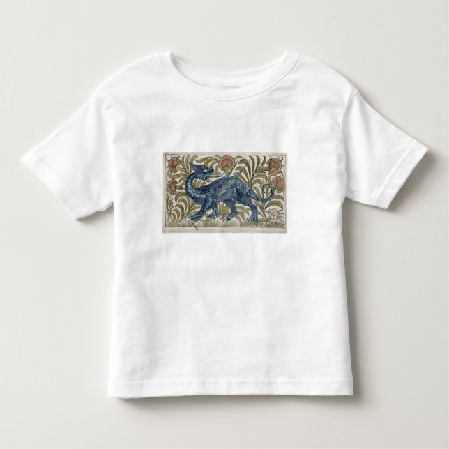 "Drache" Entwurf für eine Fliese (w/c auf Papier) Kleinkind T-shirt (Vorderseite)