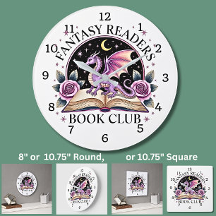 Drache - Fantasy Readers Buchclub Große Wanduhr