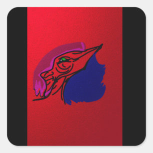 Drache Fashionista Quadratischer Aufkleber