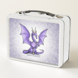 Drache Februars Birthstone - Amethyst Metall Brotdose