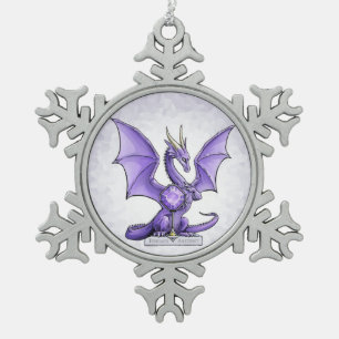 Drache Februars Birthstone - Amethyst Schneeflocken Zinn-Ornament