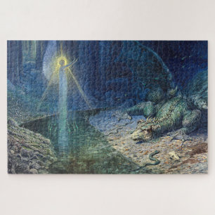 Drache & Fee Vintage Fantasy Kunst Puzzle