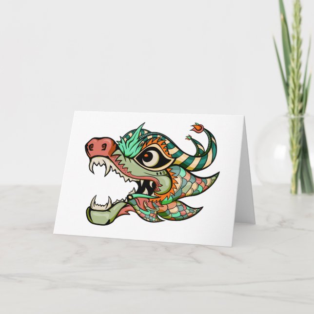 Drache Feiertagskarte (Vorderseite)