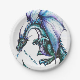 Drache fertigen PapierTeller 7" kundenspezifisch