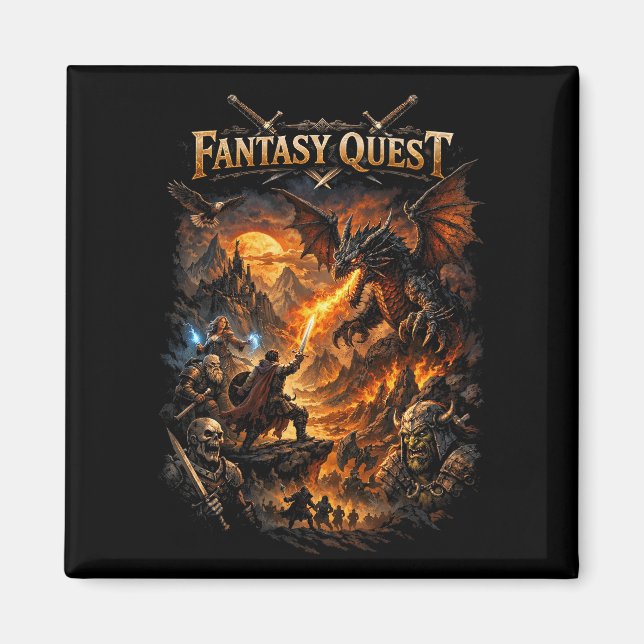 Drache feu Quest Magnet (Vorne)