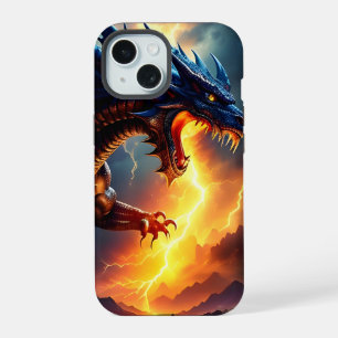 Drache Feuer Blitz Kampf Zwei iPhone 15 Hülle