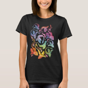 Drache Feuer dunkler Regenbogen T-Shirt