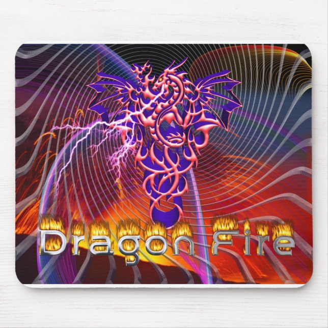 Drache Feuer  Mousepad (Vorne)