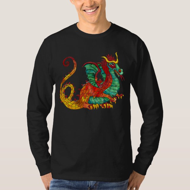 Drache-Feuer T-Shirt (Vorderseite)