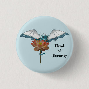 Drache-flüchtige Blicke um Blume Button