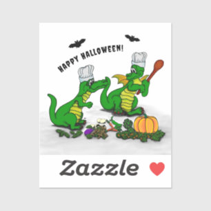 Drache - Frohes Halloween ! Heute werde ich kochen Aufkleber