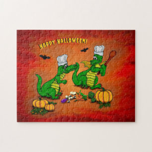 Drache - Frohes Halloween ! Heute werde ich kochen Puzzle