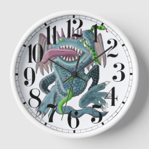 Drache Frosch Schlangenbeschwörer Kinderuhr Uhr