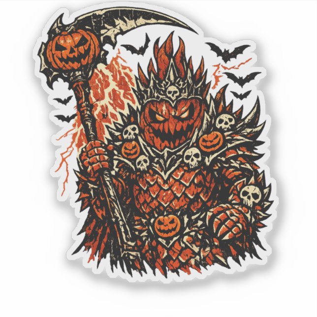 Drache Frucht Dämonenkönig Halloween — Dunkles Ret Aufkleber (Vorderseite)