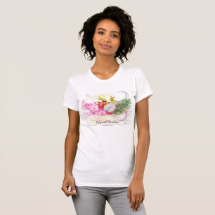 Drache-Frucht-und rosa Orchideen-tropische T-Shirt